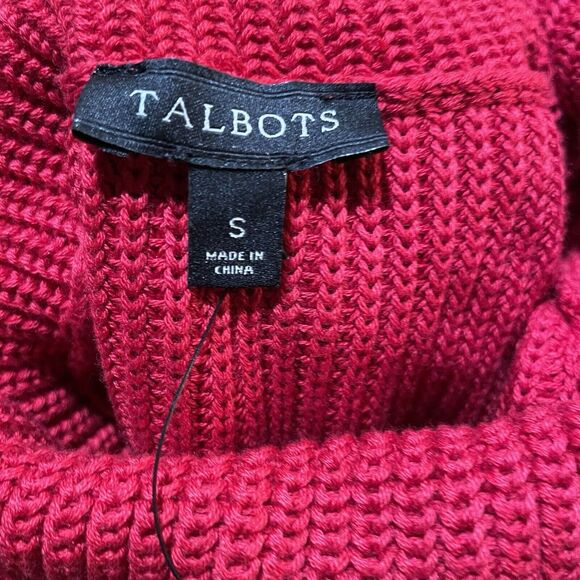 Talbots Sweater Cowl Neck Cotton Modal Blend Knit Heavyweight Womens Small New - Picture 3 of 8